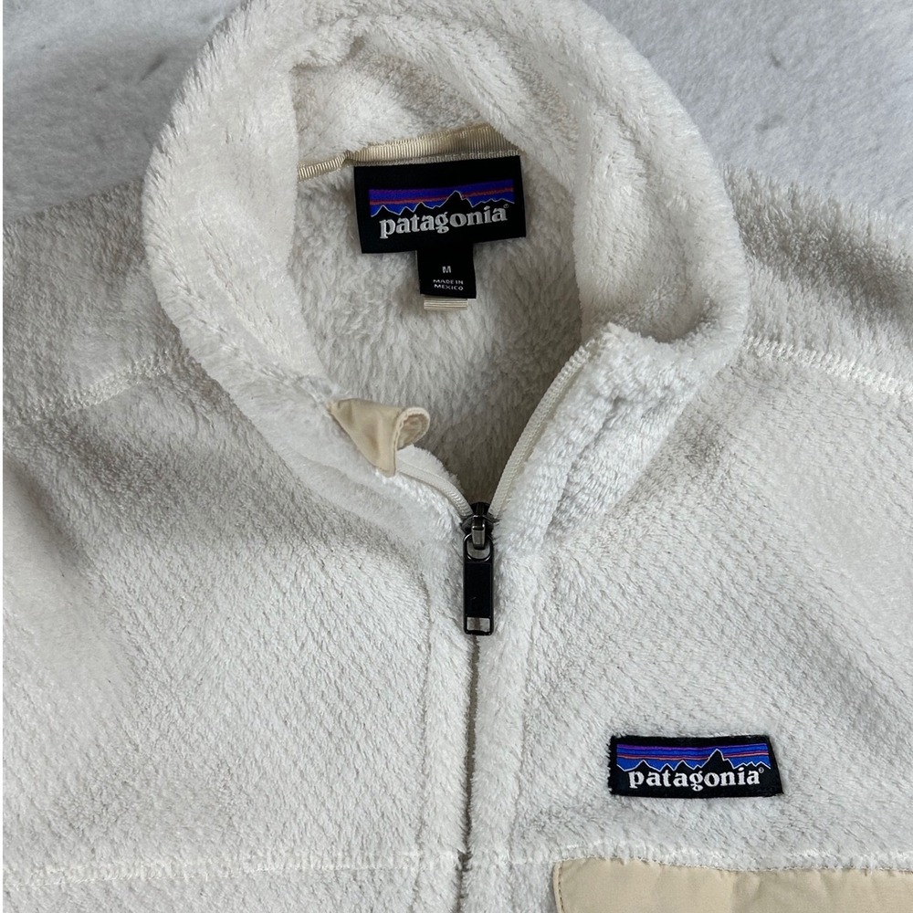 Patagonia Re-Tool Vest Womens M White Cream Polartec Thermal Pro Fleece 25546